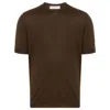 Goes Botanical Knitted Merino T-shirt In Brown