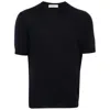 Goes Botanical Merino Wool Crew-neck T-shirt In Blue