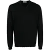 Goes Botanical Merino-wool V-neck Jumper In Black