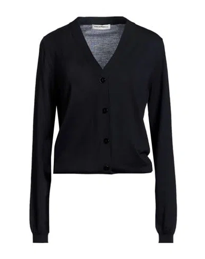 Goes Botanical Woman Cardigan Midnight Blue Size 4 Merino Wool In Black