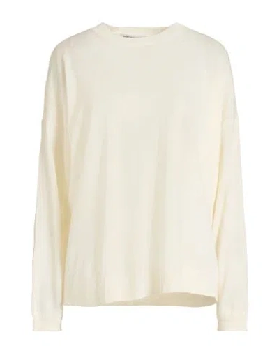 Goes Botanical Woman Sweater Cream Size 4 Merino Wool In White