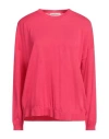 Goes Botanical Woman Sweater Magenta Size 8 Merino Wool In Magenta