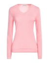 Goes Botanical Woman Sweater Pink Size 2 Merino Wool