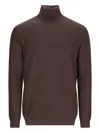 Goes Botanical Woven-knit Turtleneck Sweater In Brown