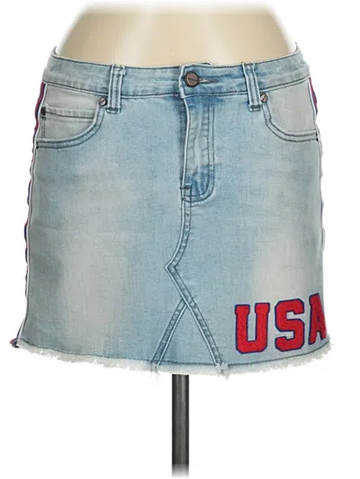 Pre-owned Gogo Jeans Denim Skirt In Blue