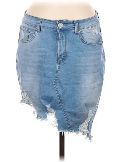 Pre-owned Gogo Jeans Denim Skirt In Blue