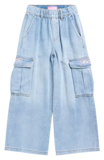 Gogo Star Kids' Bow Embroidered Cargo Jeans In Multi