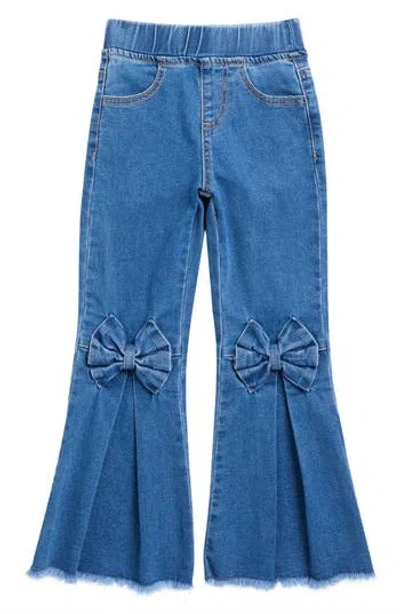 Gogo Star Kids' Bow Knot Knee Flare Jeans In Blue