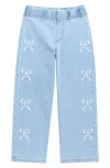 Gogo Star Kids' Embroidered Bow Pull-on Jeans In Blue