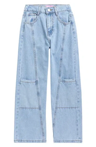 Gogo Star Kids' Seamed Wide Leg Jeans In Blue
