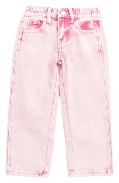 Gogo Star Kids' Wide Leg Denim Jeans In Pink