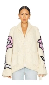 Gogo Sweaters Flower Jacket In 香子兰印花