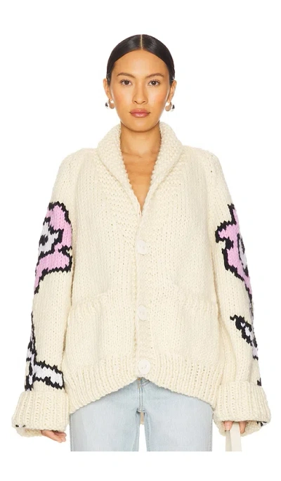 Gogo Sweaters Flower Jacket In 香子兰印花