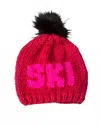 Gogo Sweaters Women's Ski Toque Beanie In Cranberry/hot Pink/jet In Multi