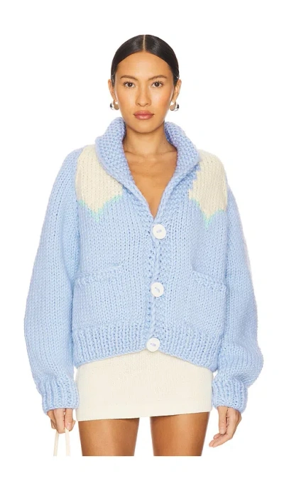 Gogo Sweaters Yoke Cardi In 蓝鸟