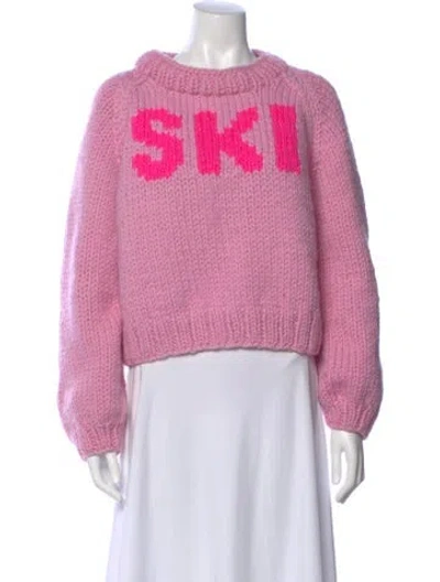 Pre-owned Gogo Wool Graphic Print Sweater In Pink