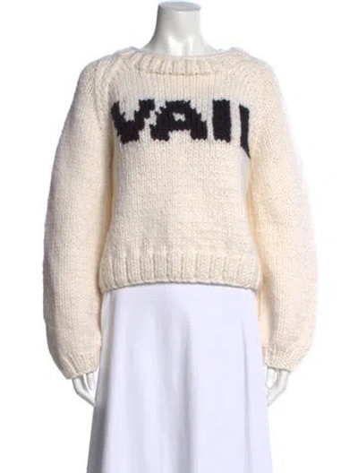 Pre-owned Gogo Wool Graphic Print Sweater W/ Tags In Neutral