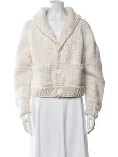 Pre-owned Gogo Wool Open Front Sweater In Neutral