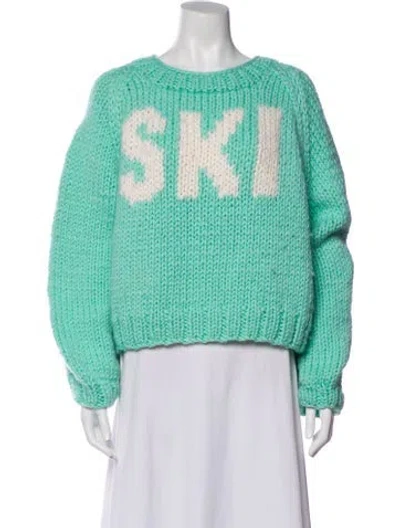 Pre-owned Gogo Wool Printed Sweater In Green
