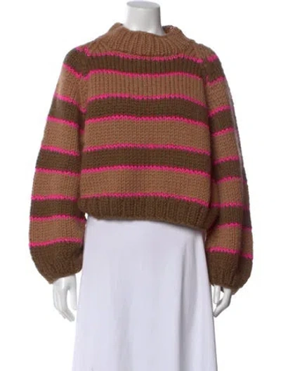 Pre-owned Gogo Wool Striped Sweater In Brown
