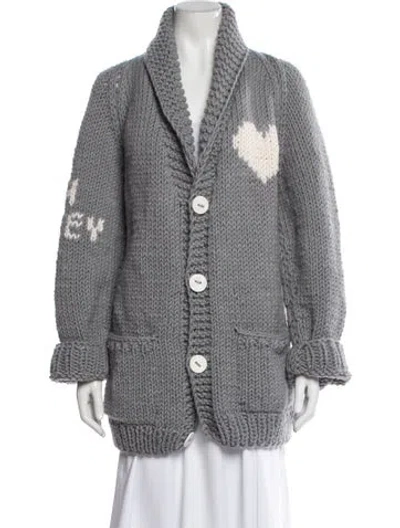 Pre-owned Gogo Wool V-neck Sweater In Gray