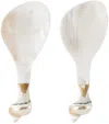 Gohar Off-white Mother Of Pearl Salad Servers In Mother Of Pearl