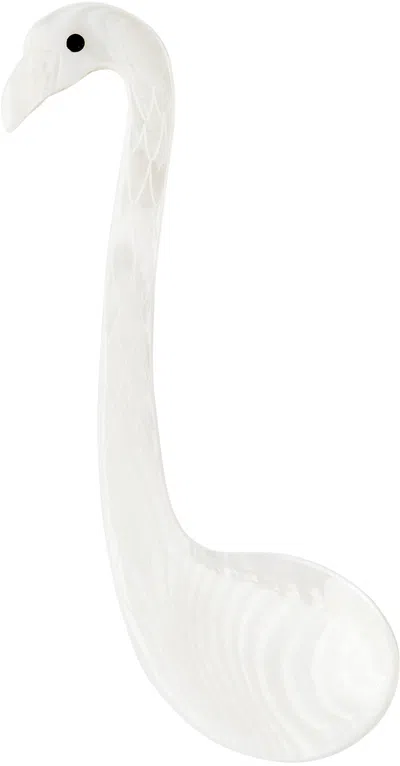 Gohar Off-white Mother Of Pearl Swan Spoon In Mp