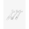 Gohar World Aperitif Mother-of-pearl Pick And Spoon Set Mother Of Pearl In Mother Of Pearl