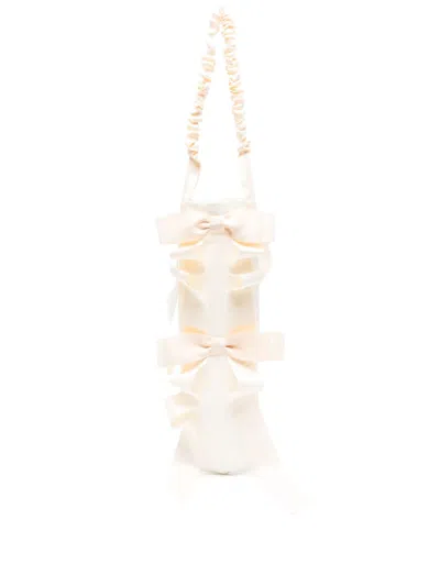 Gohar World Bow-detail Baguette Bag In Neutrals