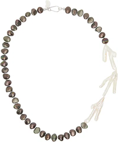 Gohar World Brown Host Chicken Foot & Potato Pearls Necklace