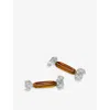 Gohar World Candy Murano Glass Cutlery Rest Set Of Two Amber