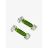 Gohar World Candy Murano Glass Cutlery Rest Set Of Two Green