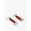 Gohar World Candy Murano Glass Cutlery Rest Set Of Two Ruby In Ruby