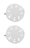 Gohar World Coaster; Lace With Sterling Silver Bean In White