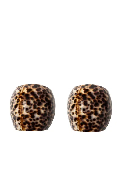 Gohar World Cowrie Shell Napkin Ring Set Of 2 In Multi