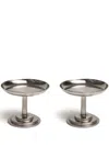 Gohar World Silver Dessert Stem Stainless-steel Dishes Set Of Two In Silver