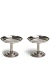 Gohar World Silver Dessert Stem Stainless-steel Dishes Set Of Two In Silver