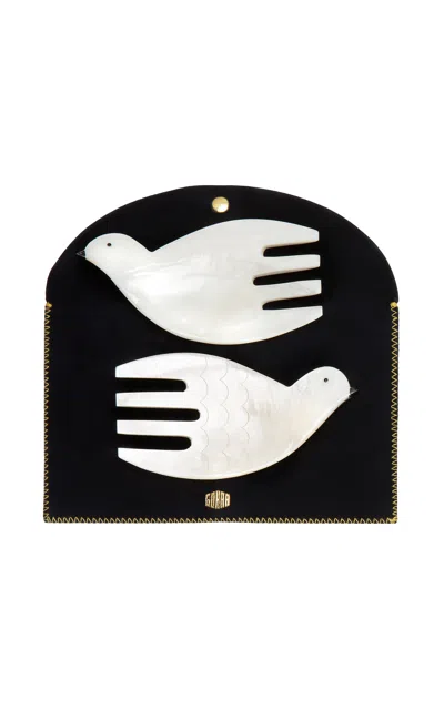 Gohar World Dove Mother-of-pearl Salad Servers