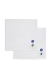 Gohar World Floral-embroidered Napkins (set Of Two)