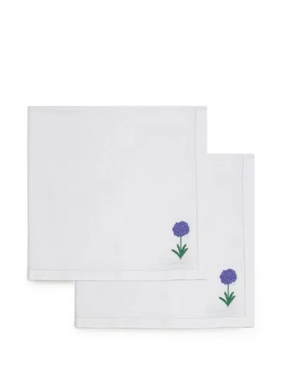 GOHAR WORLD FLORAL-EMBROIDERED NAPKINS (SET OF TWO)