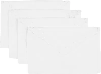 Gohar World Four-pack White Embroidered Lace Envelopes