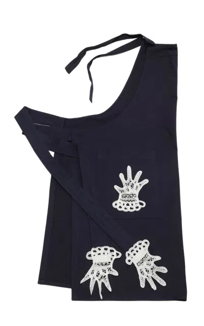 Gohar World Full Hands Lace-embroidered Apron In Black