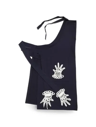 Gohar World Full Lace Hands Apron In Blue