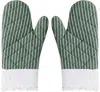 Gohar World Green & White Oven Mitts In Green Stripe W. Whit