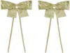 Gohar World Green Napkin Bow Set In Pe (pea)