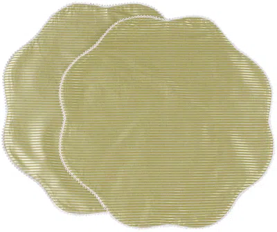 Gohar World Green Opaline Placemat Set In Pe (pea)