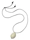 Gohar World Host Egg-pendant Cord Necklace In Black