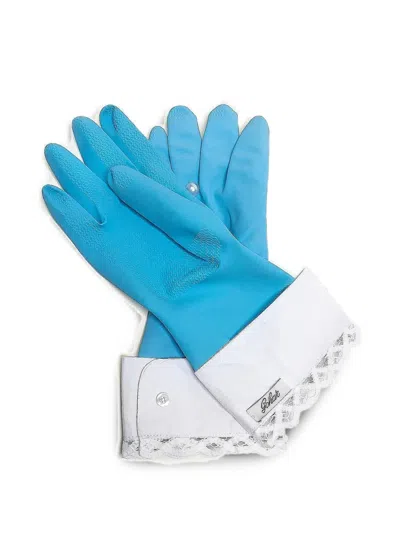 Gohar World Host Lace-trim Gloves In Blue