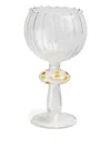 Gohar World Istanbul Ribbed Scalloped Wine Glass (300ml) In Transparent