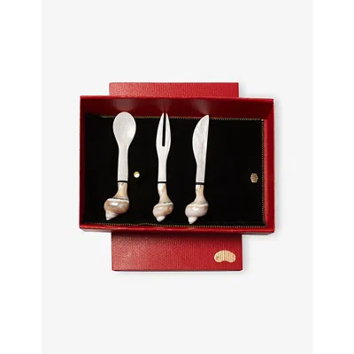Gohar World Ite Aperitif Aperitif Mother-of-pearl Set In Red